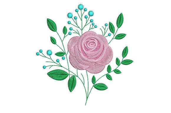 Pink Rose Embroidery Designs for Elegant Gifts