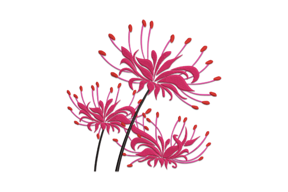 Red Spider Lily: Elegant Embroidery for Craft Fairs